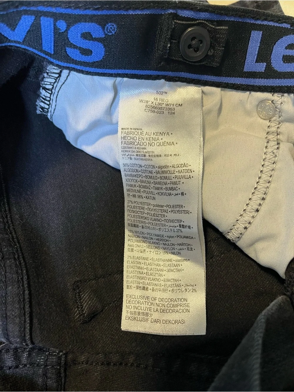 ✨🖤 Levi’s 502 Regular Taper Black Jeans Men’s W29 L30 Stretch Denim 🖤